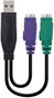 Nanocable Conversor 2 x PS/2 Hembra a USB Tipo A Macho, 15 cm, Negro